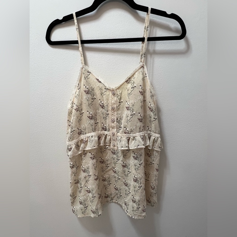 NWOT POL Floral Cream Women's Tank Size S